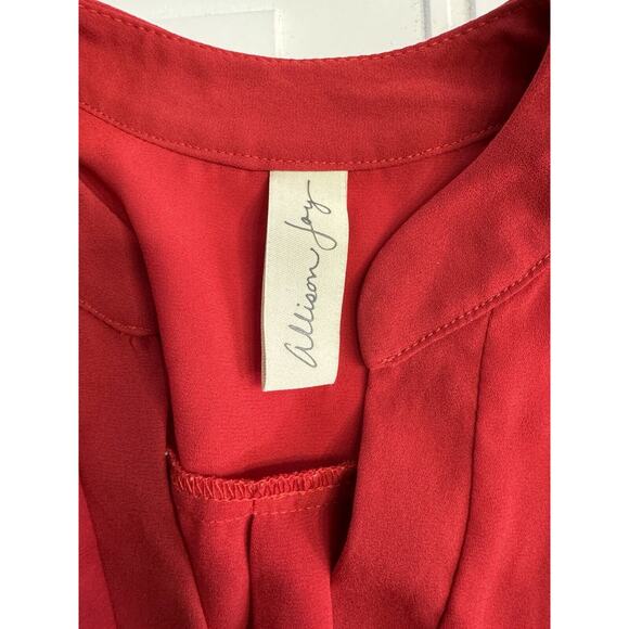 Allison Joy Women’s V Neck Red Sleeveless Blouse Size Small S - Picture 4 of 6